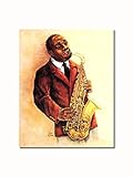 African American Black The Jazz Saxophone Player Wall Picture 8x10 Art Print