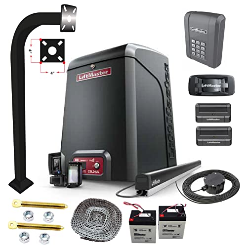 CSL24UL Commercial Slide Gate Openers Chamberlain Slidding Gate Operator with Battery Back up Wireless Keypad KPW5 811LMX Remotes 828 Gate Way Gooseneck Keypad Stand