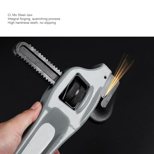 Topiky Aluminum Offset Pipe Wrench, 18 Inch, Adjustable, Professional Grade, Grey, 18 Inch 85mm Opening - Image 2