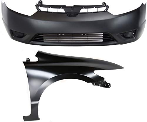 Garage-Pro Front Bumper Cover Kit Compatible With Honda Civic 2006-2008, Coupe
