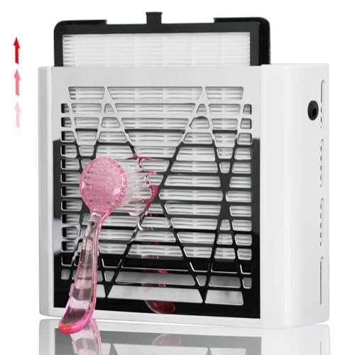 CoFashion Coletor de pó de unhas para remoção de poeira de unhas, coletor de pó de acrílico poderoso coletor de espanador de unhas, controle de um botão, filtro coletor de pó branco para manicure com