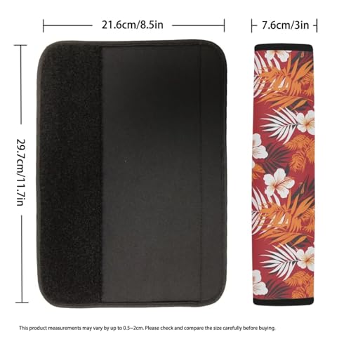 Image of AFPANQZ Orange Tropical Leaves 2 Pack Car Seat Belt Pads Covers Harness Universal Fit Cute Safety Seatbelt Universal for Most Car Laptop Backpack Luggage Bag Straps Pads