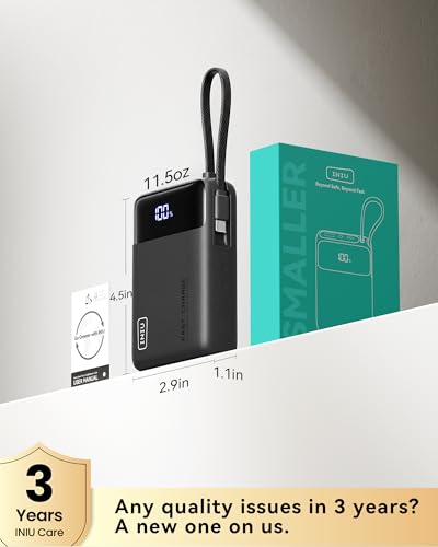 INIU 20000mAh Power Bank — 45W USB-C PD with Built-in Cable — view 7