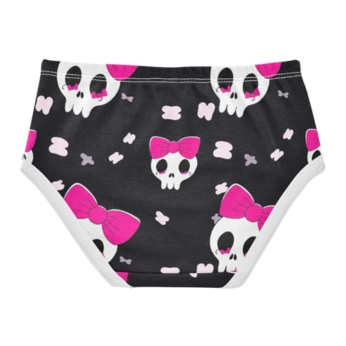 Toddler Underwear Custom 2t Cotton Cute Panties Girl Print Briefs Kids Undies Cute White Pink Skulls Black2