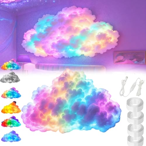 Thunder Cloud LED Light, 2026 New LED Cloud Light with Music Rhythm, DIY USB-Powered Thundercloud LEDs Lights Decor, 3D Clouds Night Lights with Vibrant Glow for Bedroom & Gaming Room (800cm)