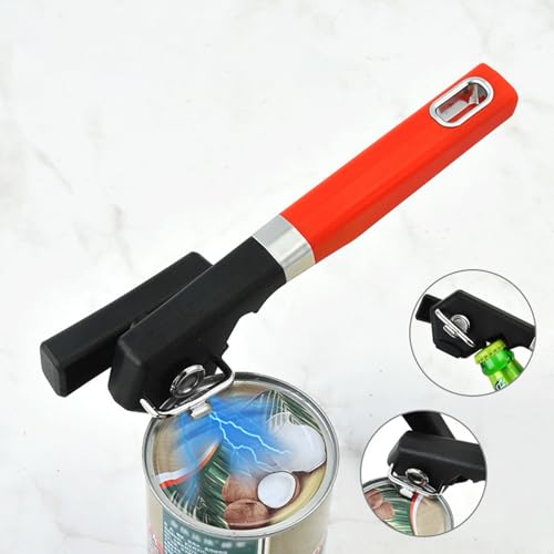Handheld Can Opener, Can Opener Manual, Handheld Heavy Duty, Utensili manuali in acciaio con manico ergonomico, taglio liscio semplici da cucina - immagine 4