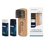 SHENMENG Suede & Nubuck Cleaner Kit, 2-IN-1 Suede Brush & Horsehair Brush, 2 White/Black Cleaning Eraser Block - Eliminates Stains, Removes Spots, Restores Nap, for Leather Shoes, Boots, Bags, Clothes