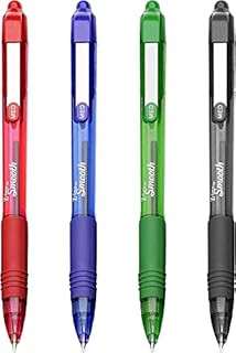 Zebra Z-Grip Smooth - Retractable Ballpoint Pen - Pack of 4 - Black, Blue, Red and Green