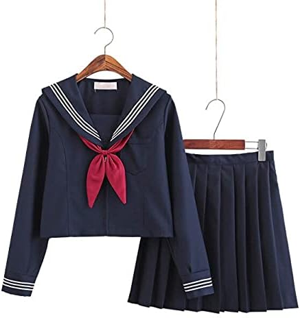 Amazon Co Jp Wei Luong 制服 日本のjkの制服秋のロングスリーブ カレッジ中学校の制服ドレスのために女の子セーラー服学生アニメプリーツスカート Color As Pic9 Size L 服 ファッション小物