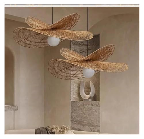 Lustre suspendu en rotin D40cm style modeste pour plafond de salon - 6