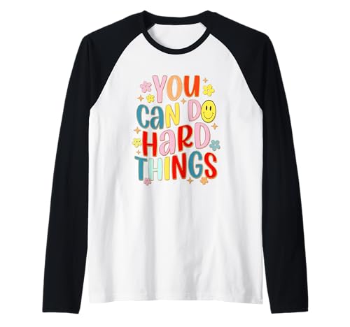 You Can Do-Hard-Things Test Day Motivational Teacher Testing Raglan Baseball Tee