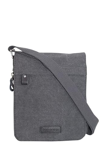 Petit sac bandoulière unisexe KATANA en toile garni cuir réf 6506 (6 coul.disp.) (Gris)