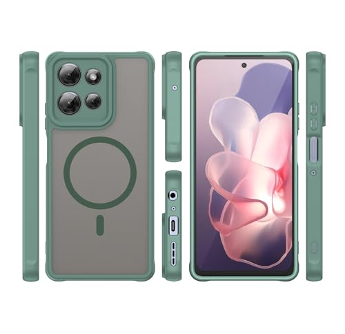 Image of Compatible with Moto G Play 2025 Case Cover,Compatible with MagSafe,Anti-Fall,Compatible with Motorola Moto G Power 2025 / Moto G 5G (2025) XT2513V T2513-1 Cell Protective Phone Case Green