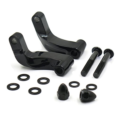 SMT- Black Aluminum Alloy Mirrors Mount Adapter Compatible With H-D Fat Bob Softail Dyna Cvo Softail Low Rider Motorcycle [P/N: MT387-BK] [B00RNIVMYK] by SMT-MOTO - Used condition - US$11.99