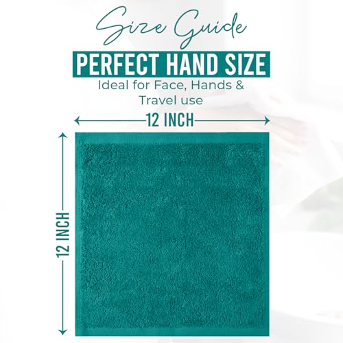 Image of DAN RIVER 24 Pack Wash Cloths for Showering [12x12] - 100% Cotton Washcloths Premium Quality Flannel Face Cloths for Bathroom, Highly Absorbent and Soft Feel Wash Clothes, Teal