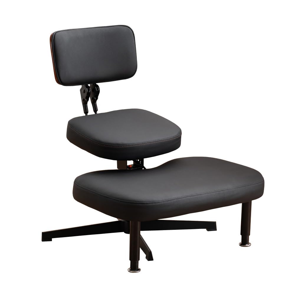 Ergonomic Cross Legged Chair for Home and Office, Versatile Kneeling Seat with Lumbar Support, Height & Angle Adjustable, Yoga Desk Chair, Black