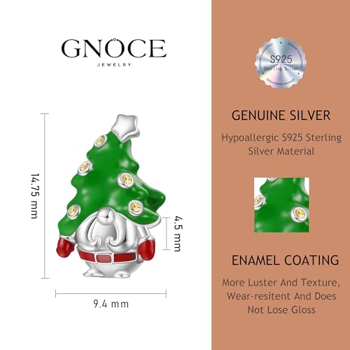 Image of GNOCE Christmas Charm Silver Plated & Sterling Silver Bracelet Gift