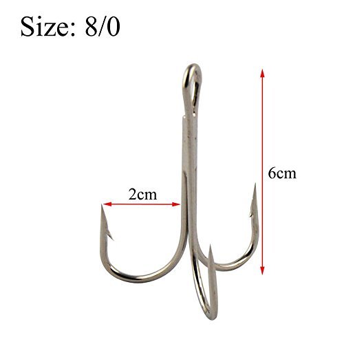 JSHANMEI ® 10PCS/Lot Strong Large Size Big Game Treble Fishing Hook Sea Fishhooks Saltwater Classic Treble Hooks (7/0) - Image 4