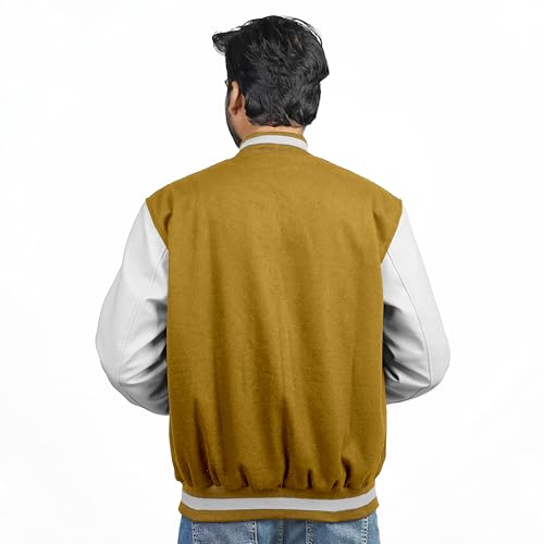 Image of Men's Fashion Varsity Jacket Causal Slim Fit Wool Letterman Baseball Bomber Jackets