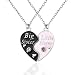 Sisadodo Women Sisters Matching Heart Necklaces, Big Sister Little Sister Gifts for 2, Broken Heart Pendant for Female Friends, Twin Sisters Gifts, Besties