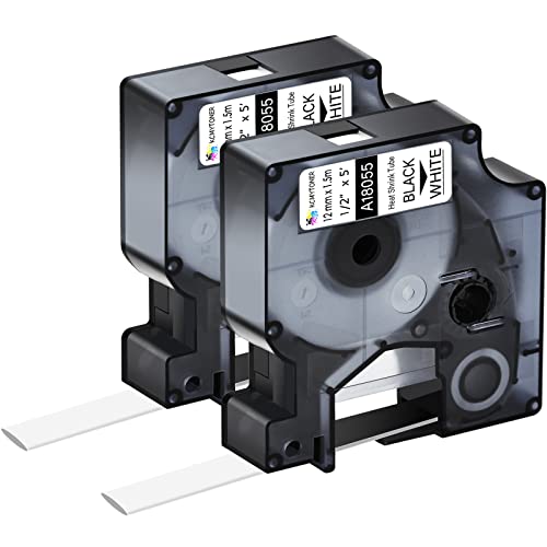 Ruban thermorétractable Dymo 18055 de 12 mm pour câbles et fils compatible Rhino