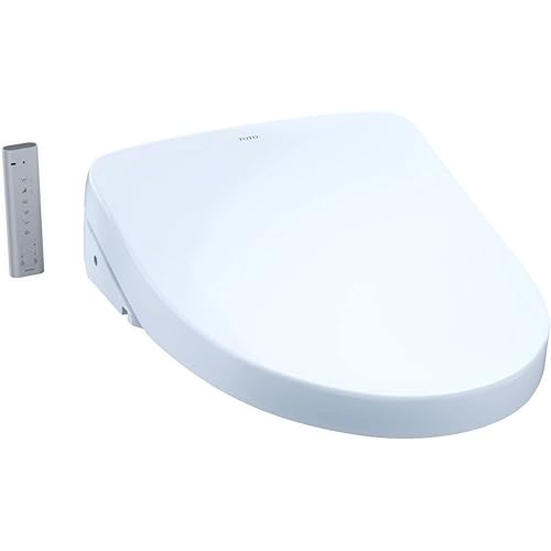TOTO SW3046#01 S500E Electronic Bidet Toilet Cleansing, Instantaneous Water, EWATER Deodorizer, Warm Air Dryer, and Heated Seat, Elongated Contemporary, Cotton White