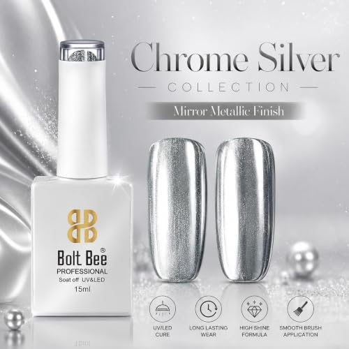 Image of BOLT BEE 15ML Gel Nail Polish 1Pc Clear Pink Glitter Nail Polish Soak Off UV LED Nail Gel Polish Nail Art Starter Manicure Salon DIY at Home, 0.5 OZ (1) (96)