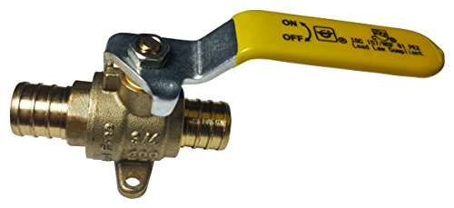 1 PIECE XFITTING 3 4 PEX SHUT OFF BALL VALVE WITH DROP EAR - FULL PORT, LEAD-FREE BRASS