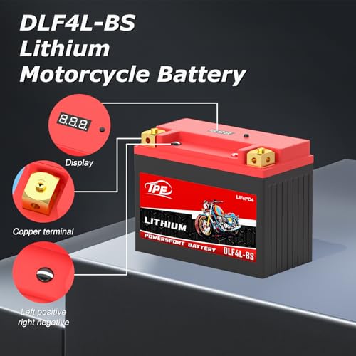 Image of TPE Lithium Motorcycle Battery YTX4L-BS 12V 3Ah Rechargeable Powersport Start Stop LiFePO for ATV and Scooter