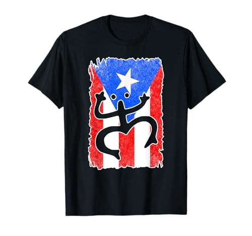 Puerto Rico Coqui Taino Símbolo Bandera Puertorriqueña Rana Retro Camiseta
