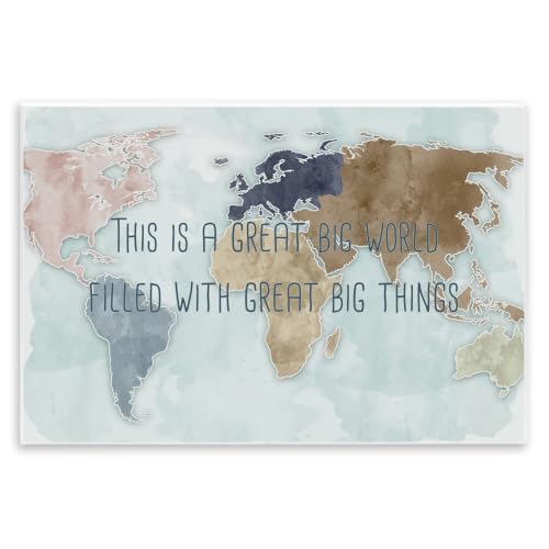 'This is a Great Big World Phrase Map of'| Wall Plaque Art