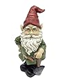 FICITI Garden Gnome Statue 10" - Outdoor Garden Gnomes - Lawn Gnome (Green)