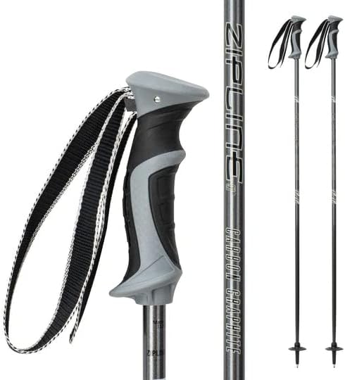 Zipline Lollipop 14.0 Graphite Carbon Composite Ski Poles – Lightweight, Durable, All-Mountain – Ergonomic Grip, Vibration Dampening