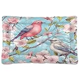 KJIZMO Pretty Birds Dog Bed Mat, Soft Comfortable Warm Crate Pad with Anti-Slip Bottom, Machine Washable Pet Mattress for Pets Sleeping for Large Medium Dogs & Cats 24x18in