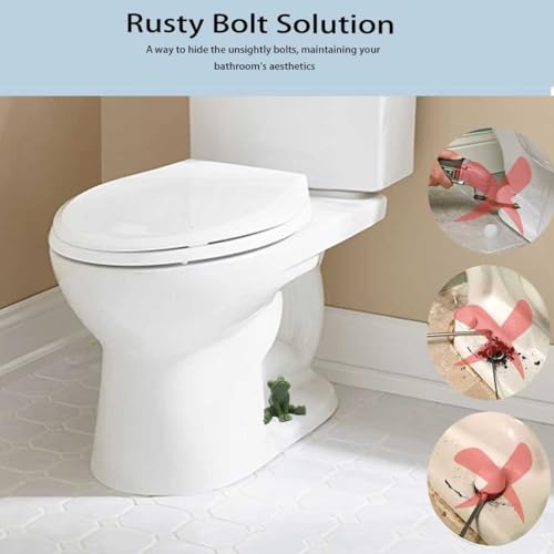 2 Pcs Ceramic Frog Toilet Floor Bolt Caps, Animal Toilet Bolt Covers Decorative, Decorative Bathroom Toilet Bolt, Toilet Bolt Cover for Bottom Easy Installation (Frog-Dark Blue) by Generic - Used condition - Image 4