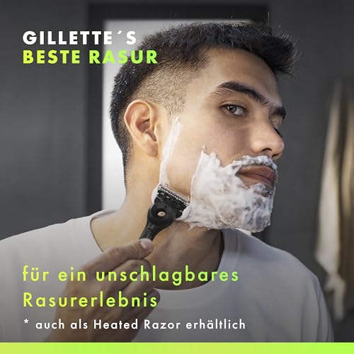 GilletteLabs Rasierer Herren mit Reinigungselement, UEFA Champions League Special Edition, Nassrasierer — Inkl. 1 Handstück, 8 Ersatzklinge mit Magnetischem Dock — Edelstahl, Schwarz 2