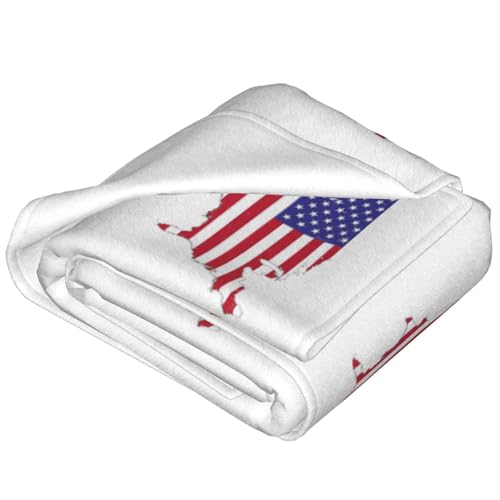 Couverture polaire douce chaude flanelle imprimé drapeau USA lit - 4