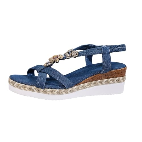 Sandales de marche femme à talon plateforme pour pieds larges