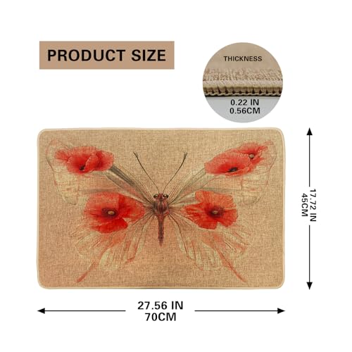 Paillasson floral antidérapant en caoutchouc imperméable et vintage - 3