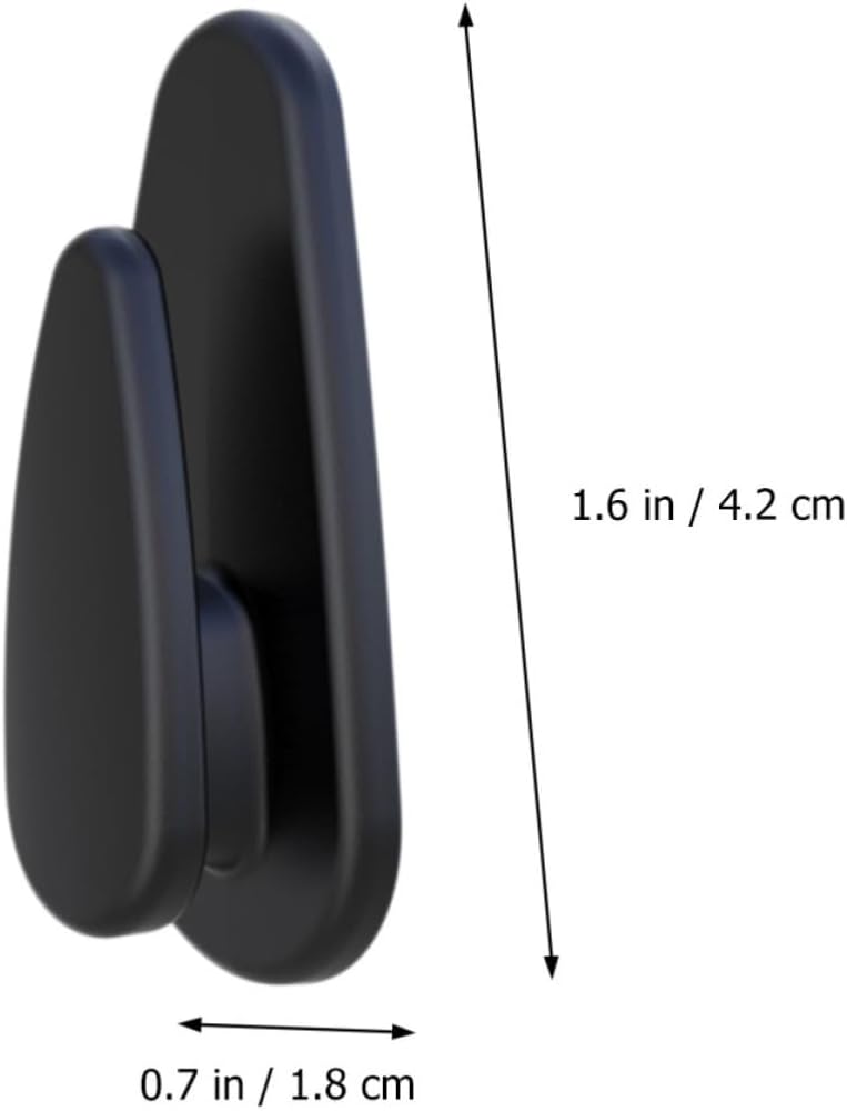 8pcs Invisible Car Hooks with Self Adhesive ABS Black Car Hangers image 2
