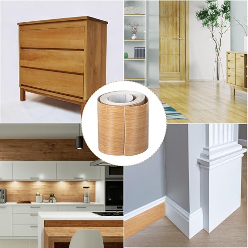 Image of uxcell 1 Roll Wood Grain Tape, 2.36 inch x 26 Ft Realistic Textured Repair Tape Self Adhesive Wood Textured Patch for Floor Wall Door Table Cabinets Desk Furniture Home Decor(Orange)