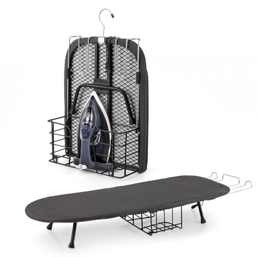 Tabletop Ironing Board, Foldable Small Ironing Board with Iron Holder Portable Mini Iron Board for Small Spaces Compact Table top Small Ironing Table for Dorms, Aprtment, RVs, Travel, 32"x12"