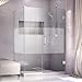 DreamLine Unidoor Plus 54-1/2"W x 30-3/8"D x 72" H Hinged Shower Enclosure, Half Frosted Glass Door, Chrome Finish Hardware
