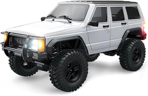 Image of KIZJORYA 1 /18 Four Wheel Drive Remote Control Rock Crawler 8562-C8809 Rc Multi-Terrain Off Road Car 3Speed Motor Esc Servo Light System Battery (White)