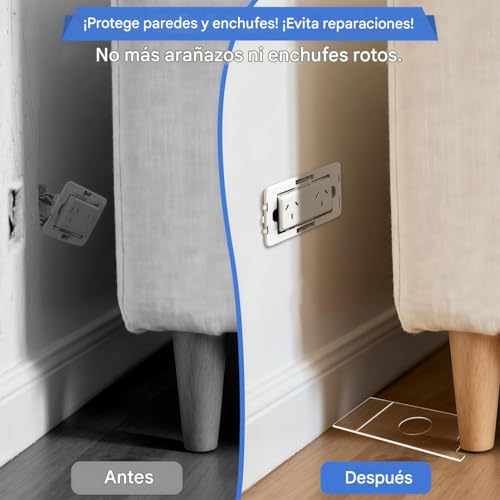 Protector de pared acrílico transparente, pack de 2 bloqueadores antiarrayazos 6