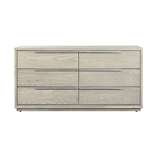 Armen Living Abbey Modern Bedroom, Queen, 4 Piece Set, Silver Grey Oak Wood #TOP6