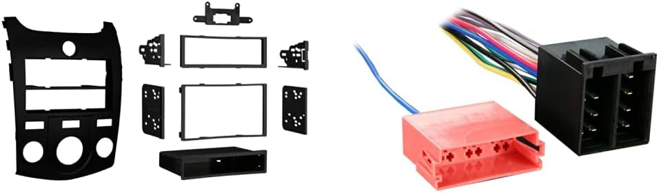 Metra 99-7338B Kia Forte 2010-2013 Installation Dash Kit for Double DIN/ISO Radios, Black