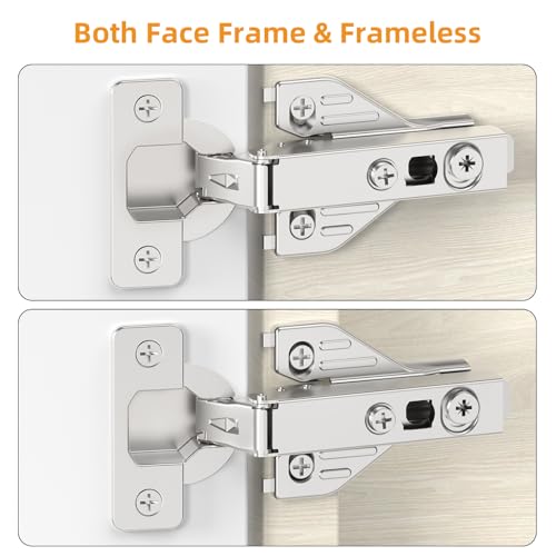 Chibery 10 Pack Full Overlay Soft Close Concealed Hinges, Small Door Gap, Clip-on Plate, Face Frame Door, Self Closing Hidden Satin Nickel 3D Hinge, 105° Open Angle Concealed Stainless Steel Hinges by Chibery - Used condition - Image 3