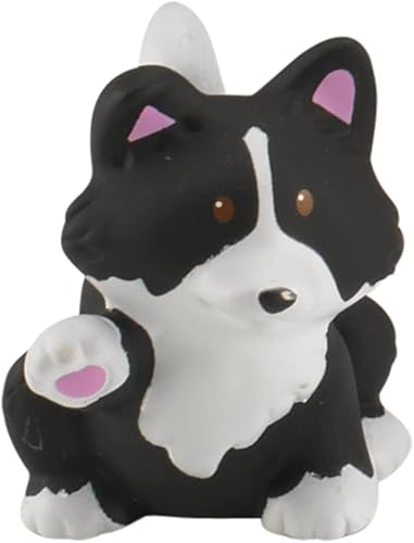 Pieza de repuesto para el juego de pesebre Fisher-Price Little People - N4630 ~ Perro de oveja blanco y negro ~ Funciona con muchos juegos