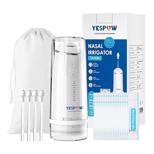 Nasal Irrigation System - Electric Neti Pot Nose Cleaner - Sinus Rinse Machine with for Nose Wash - Nasal Irrigator with Packets Saline for Sinus Flush and Relief